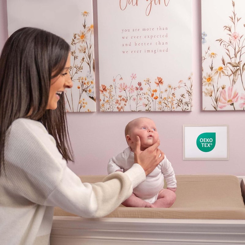 MiFlor Mi Flor 2 Pack Muslin Changing Pad Cover 16x32x5 inches – Ultra Soft CPC Certified Baby Changing Table Cover with Elastic Corners, 360° Fit, Lightweight, Breathable, Fits Most Changing Pads - Image 3